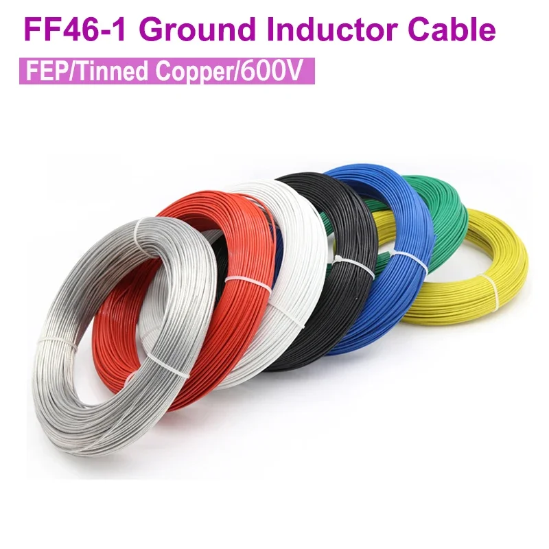 5/10M FF46-1 PTFE Wire Signal Control Sensor Detector Parking Access Cable 0.12mm ~ 4mm FEP Insulation Ground Inductor Cable