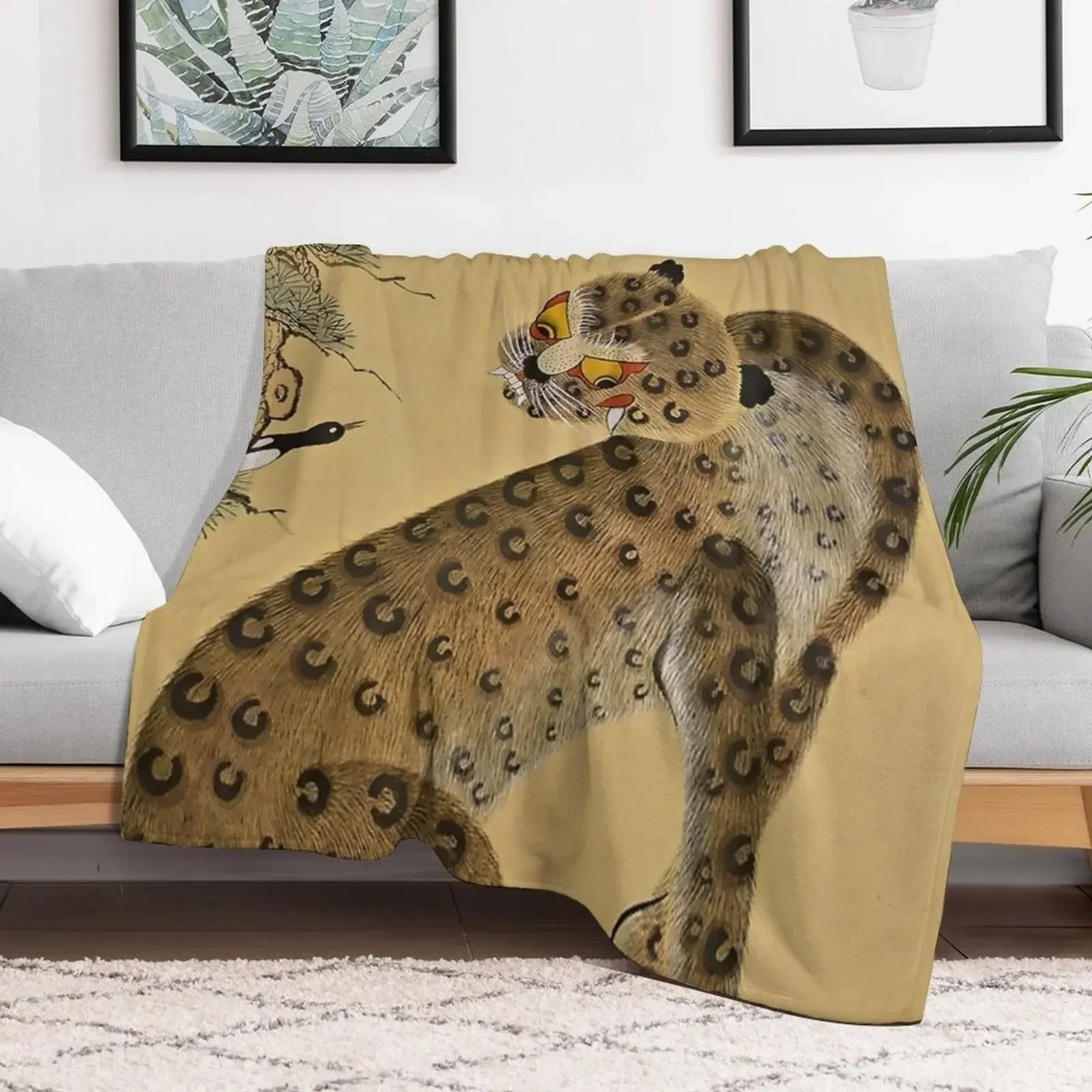 Spotted Tiger Minhwa with Magpie Throw Blanket Luxury Throw Soft Big Travel Fashion Sofas Blankets