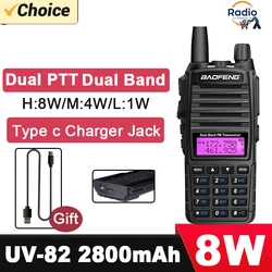 Baofeng-walkie-talkie 2チャンネル,82デュアルIPTV 8W 5W 10km,デュアルバンドUV-82 uvf v82 uv 5r 9r 13 uv16