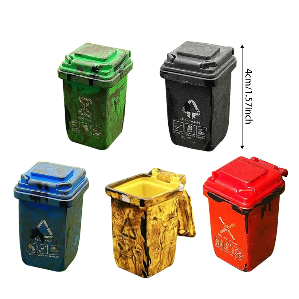 模型鉄道用ミニチュアゴミ箱5個/袋 カスタム風化ジオラマアクセサリーアイテム ミニチュアゴミ箱セット