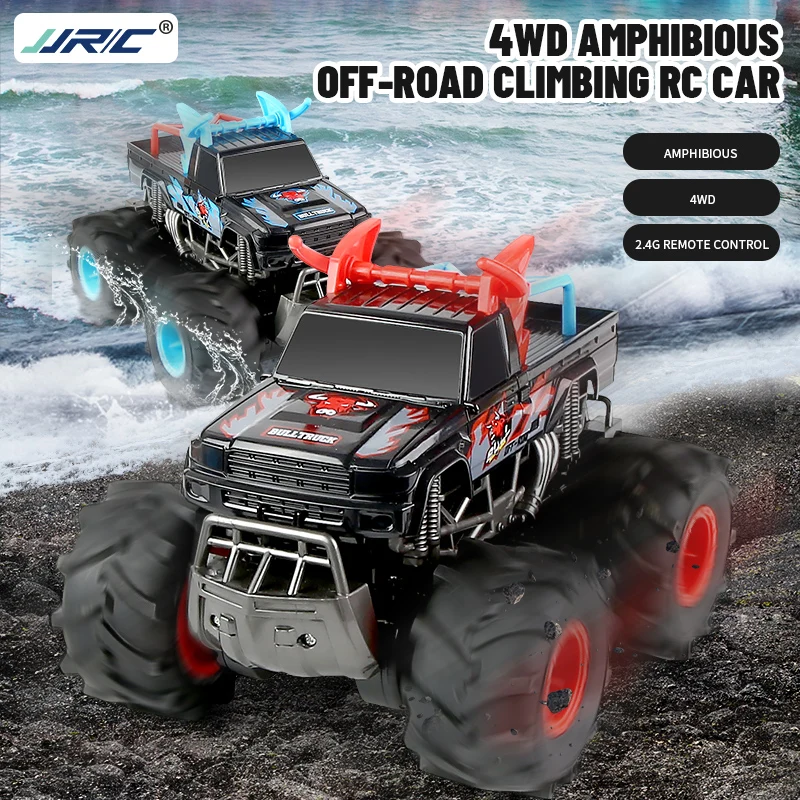 JJRC Q135 anfibio RC Car 2.4G 4WD auto ad alta velocità Desert Pull Off-Road Truck Vehicle All Terrain Controlled Toys RTR per bambini