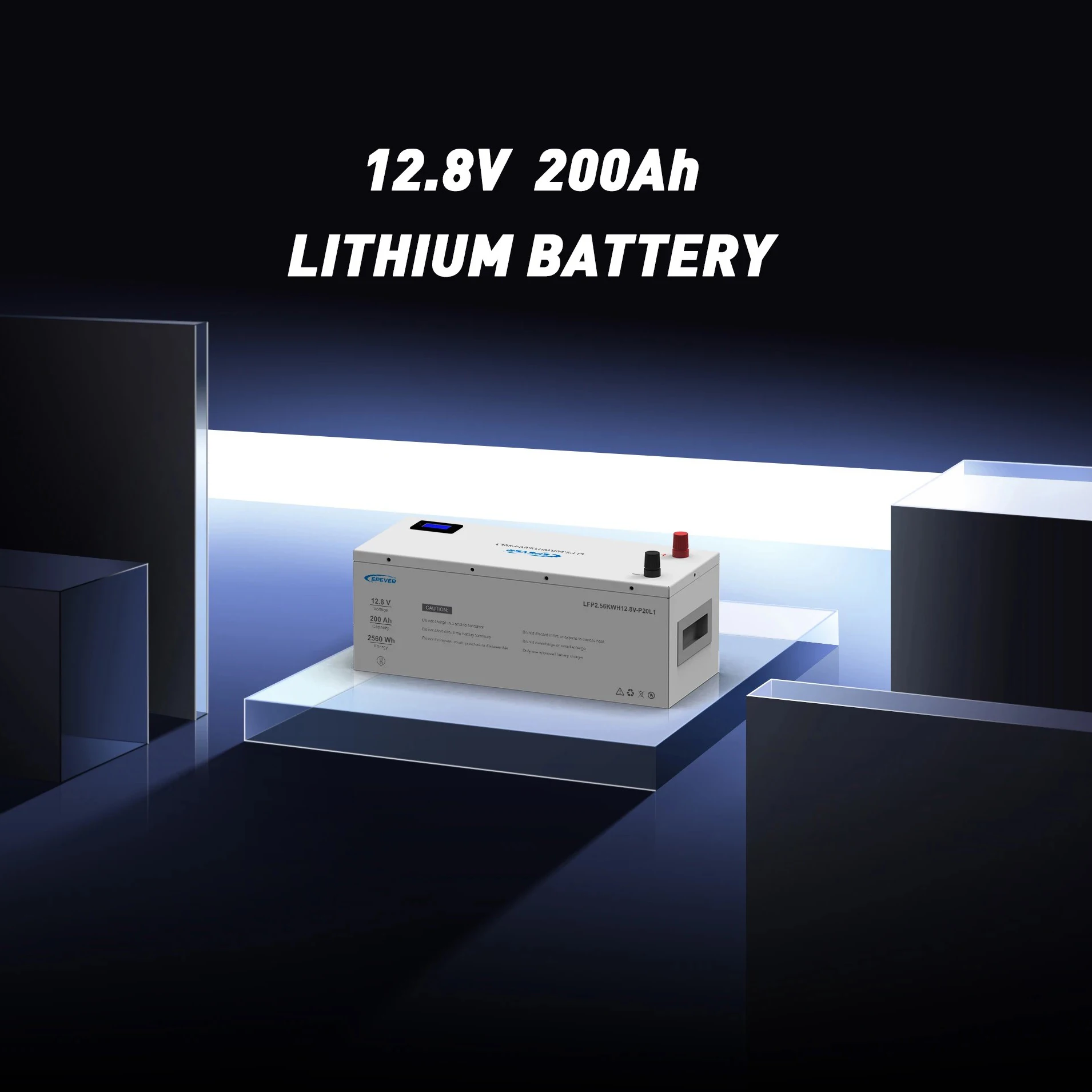 Batteria di accumulo EPever 200ah 12v 12.8v 2560wh 2.56kwh batterie agli ioni di litio per sistema solare