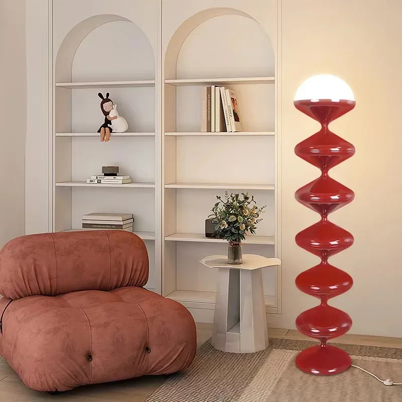 Imagem -03 - Scandinavian Vintage Post Led Floor Lamps Macaroon Standing Lamp Home Decor Sala de Estar Sofá Side Bedroom Bedside Lights