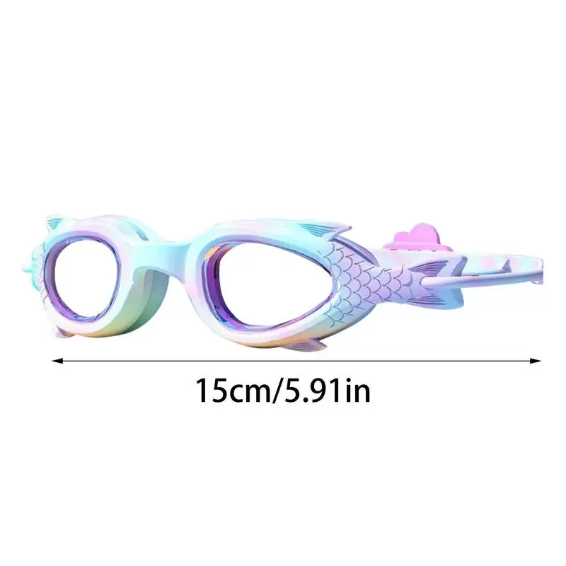 Lunettes de natation sirène pour enfants et tout-petits, anti-buée, pas de fuite, lunettes de natation drôles