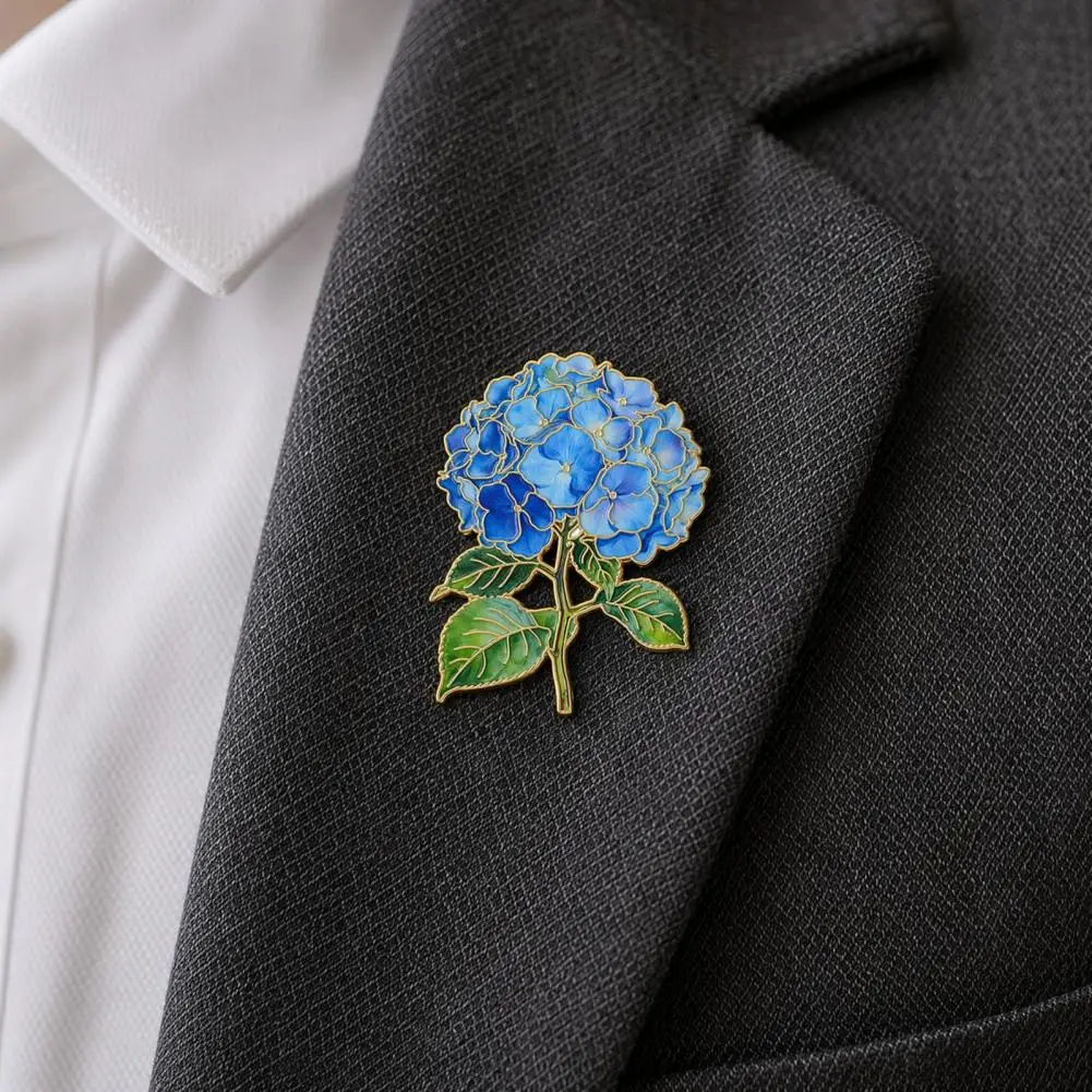 Durable Brooch Pin Enamel Flower Brooch Pin Lightweight Zinc Alloy Badge Smooth Edges Accessory for Jackets Scarves Bags Gift