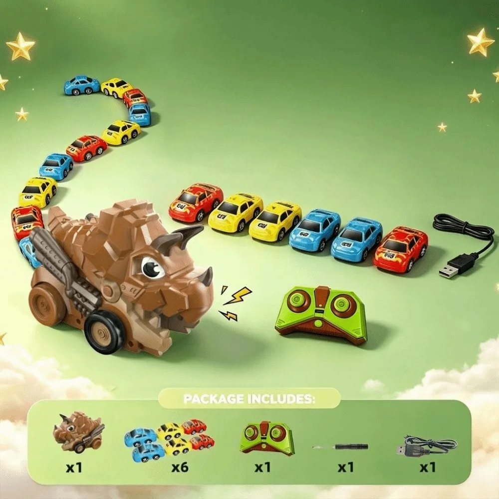 Simulation Model Animal Remote Control Toy Car Model Rechargeable Magnetic RC Eating Car Toy with Magnetic Splicing Interactive