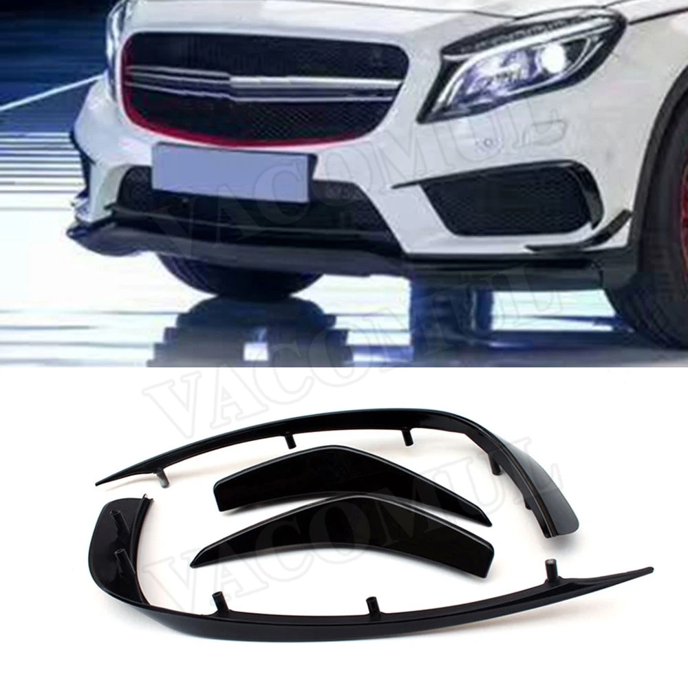 

VACOMUL Carbon Fiber Front Bumper Air Vent Cover Trims For Benz GLA Class X156 GLA200 GLA260 GLA45 2014-2017 ABS Fog Lamp Fin