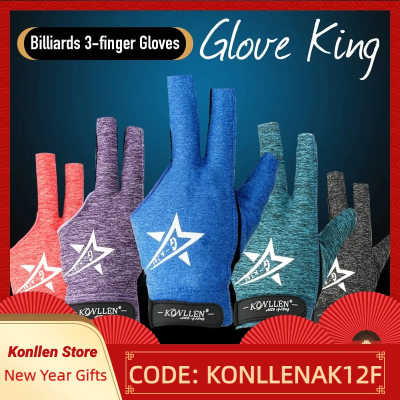 KONLLEN Pool Glove Fingerless Gloves Left Hand Gloves Snooker Gloves Pool Cue Gloves Carom Gloves Durable Billiards Accessories