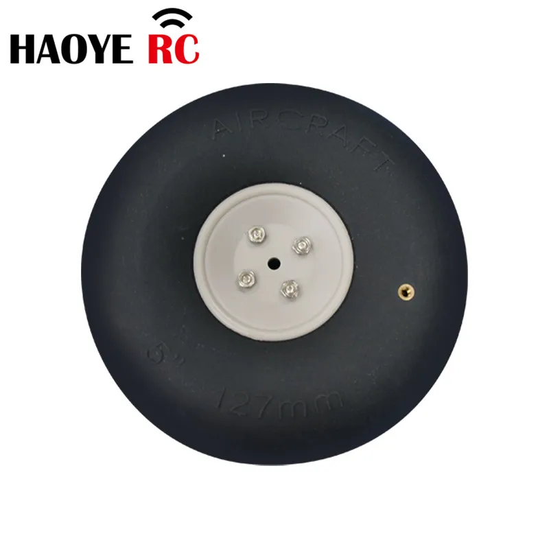 Haoye 1Pc Vliegtuig Pneumatische Wielen 4/4.5/5/5.5 Inch Opblaasbare Band Landingsgestel Wiel Voor Rc Vliegtuig Vervanging Accessoire