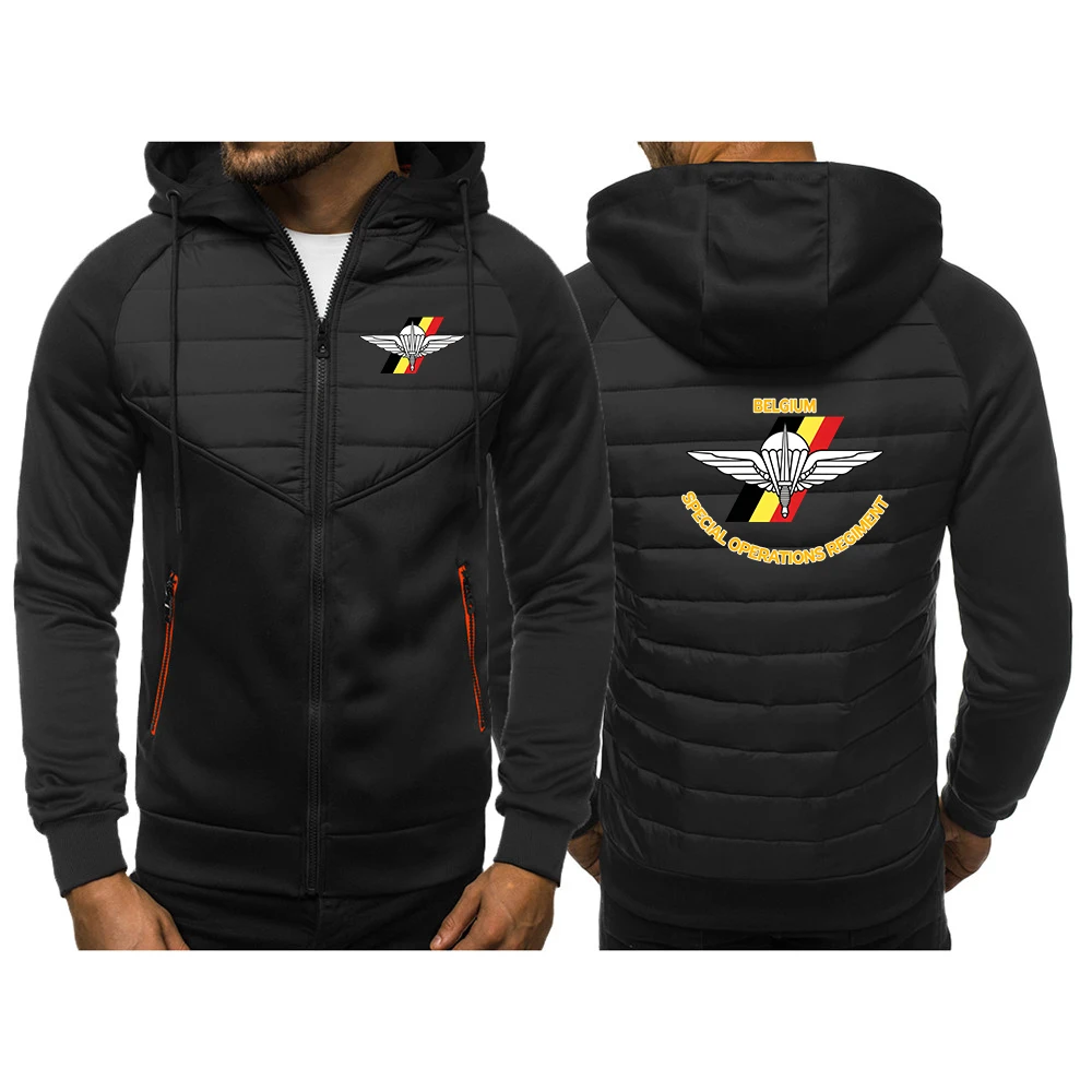 2026 Spring Autumn Men's Coat Jacket Belgium Special Forces Special Operations Regiment Logo Print Leisure Sweatshirt Hoodies