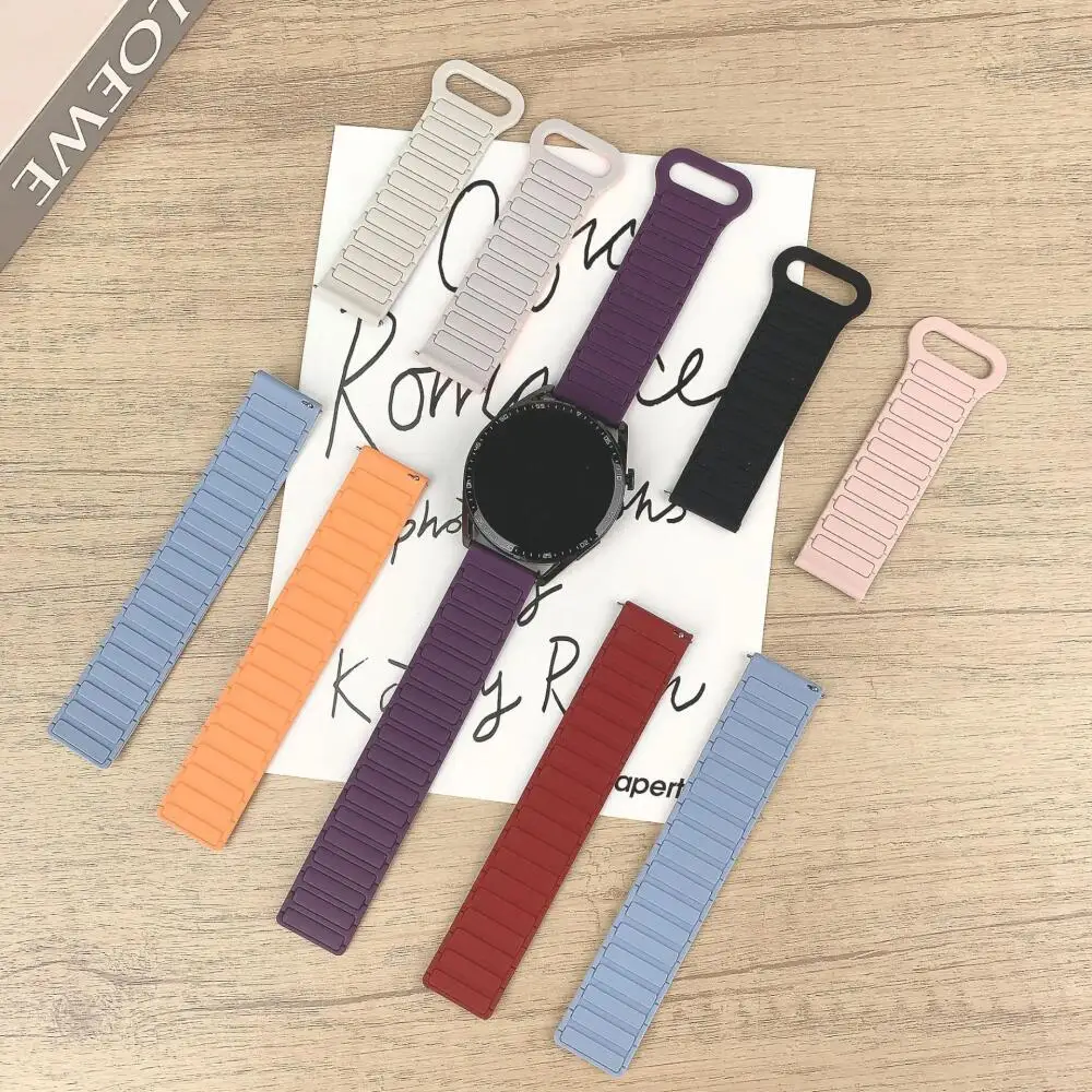 20mm 22mm Magnetic Band For Amazfit Balance/2/Bip 6 5/Stratos3 2s Silicone Strap For Amazfit Active 2/2s/GTS 4 3 2 2e Wrist Belt