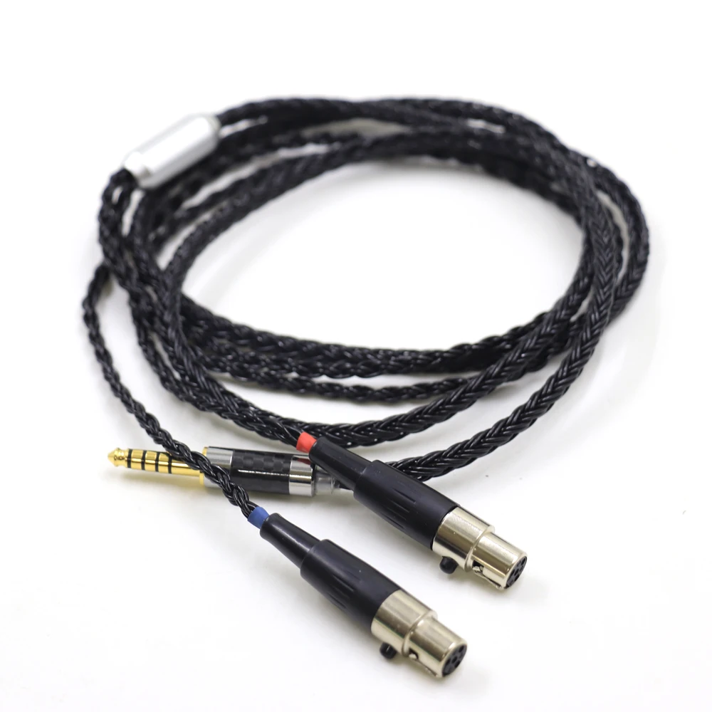 New 4.4MM Balanced HiFi Black Braided Earphone Cable For Audeze LCD-3 LCD-2 LCD-X LCD-XC LCD-4z LCD-MX4 LCD-GX