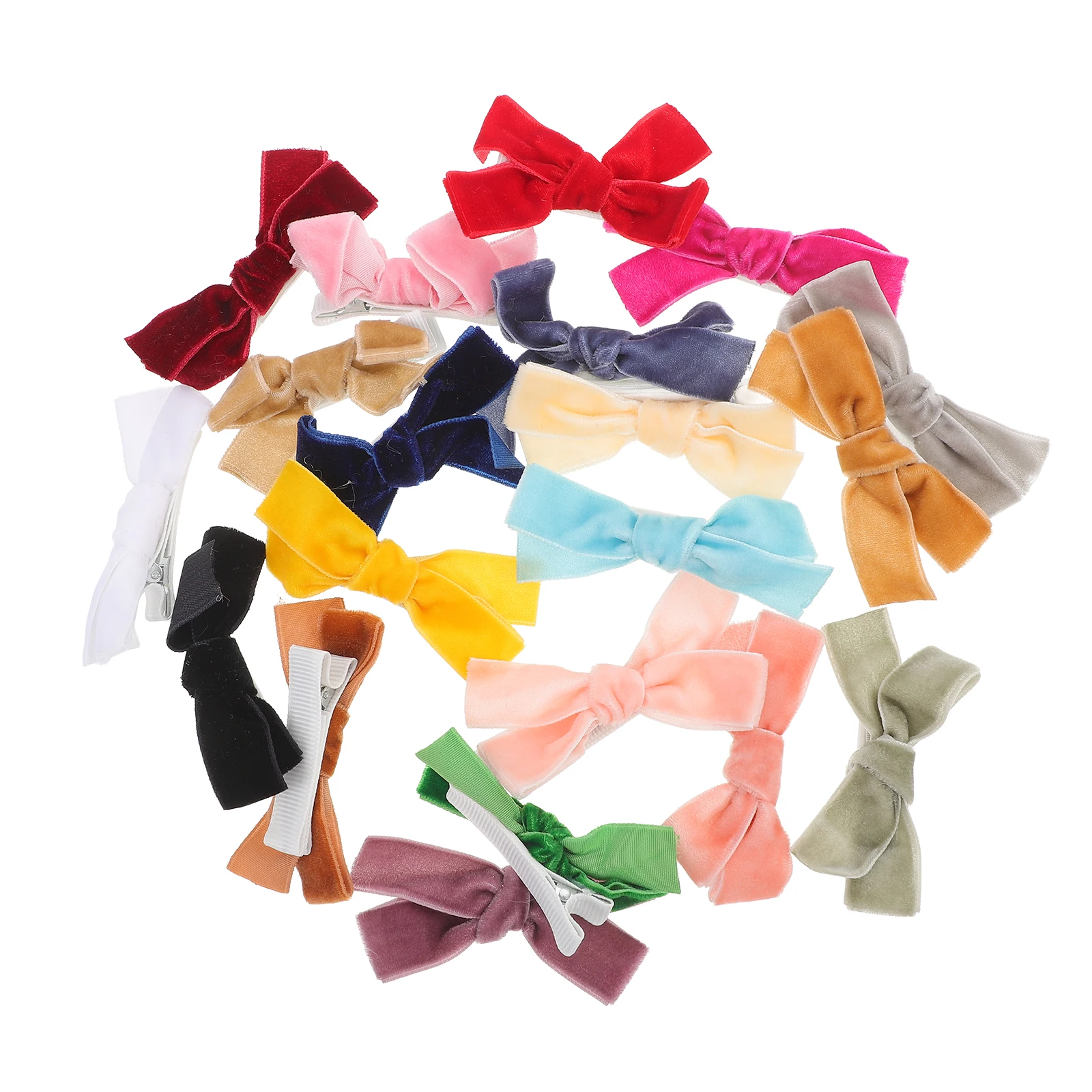 

20pcs Bow Clips Candy Color Small Side Barrettes Girls Accessories Mixed Colors Matching Clothes Performance Daily Use Hair