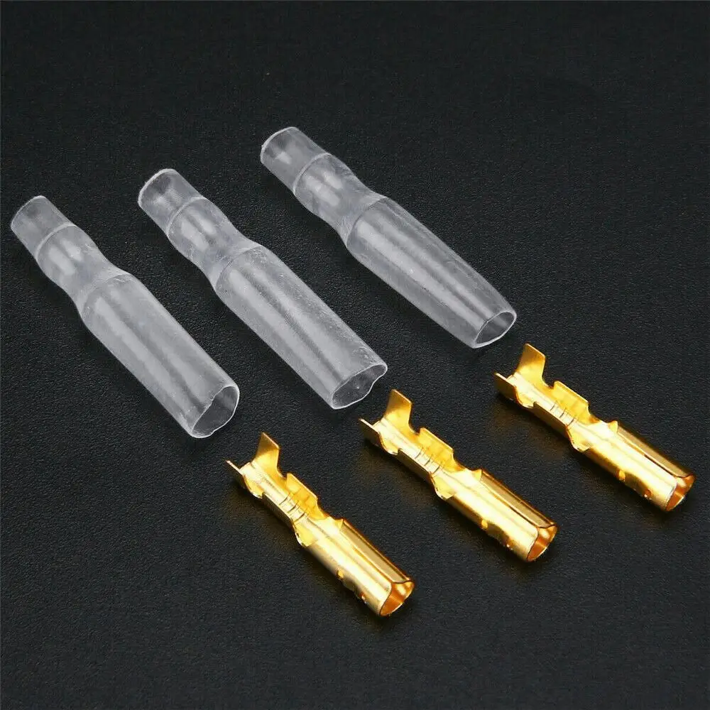 Male Female Fast Butt 4.0mm Crimp Terminal Female Male Brass Wire Connector Cold Press Terminal Motorcycle Automotive