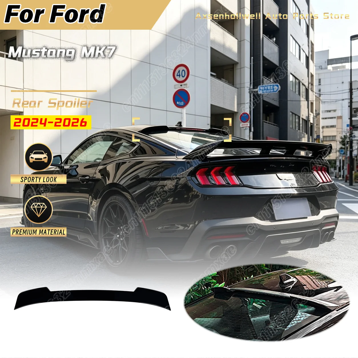 For Ford Mustang MK7 2024 2025 2026 Car Rear Spoiler Aftermarket Part Auto Refit Exterior Decoration Body Modification Kit