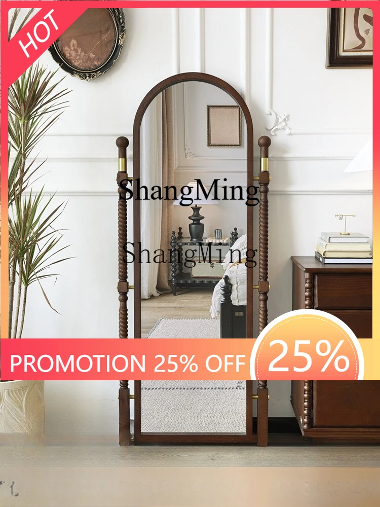 FG good-looking  retro solid wood full-body mirror bedroom full-length mirror cloakroom home wall-mounted half-body mirror