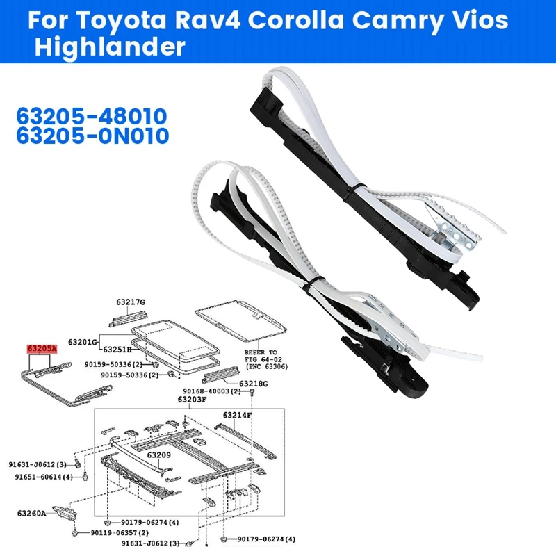 1Set Car Sunroof Sliding Roof Drive Cable Sub-ASSY 63205-48010 63205-0N010 For Toyota Rav4 Corolla Camry Vios Highlander