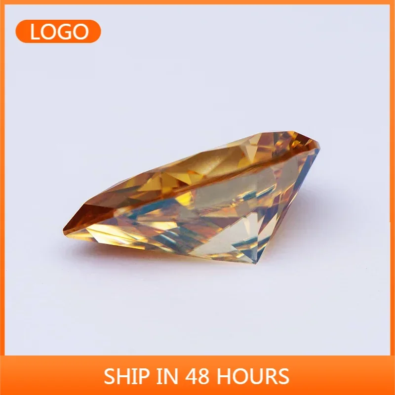 Moissanite Gemstone Pear Cut Champagne Colour Lab Created Heat Diamond Advanced Jewelry Making Materials