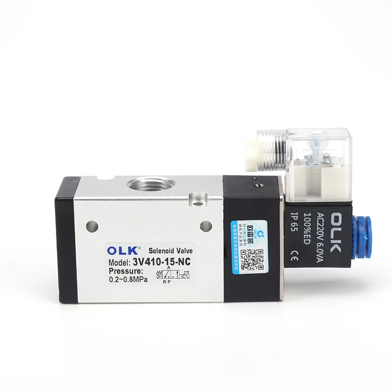 

3V410-15 Pneumatic Solenoid Air Valve 3 Way 2 Position Control G1/2 Air Gas Magnetic Valve 12V 24V 220V Coil Volt