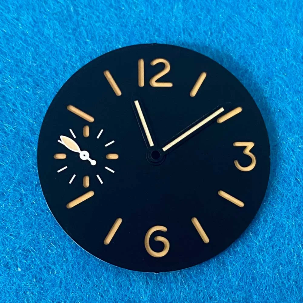 Piezas de inserción de esfera de reloj de 34,5mm con manecillas de reloj para ETA6497/ ST3600, movimiento, Accesorios luminosos verdes, modificar