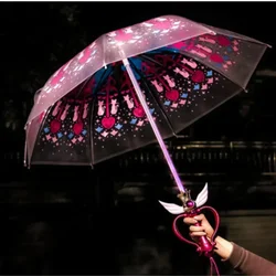 Cartoon Umbrella Transparent Sailormoon Stick Umbrella Luminous Modern Designer Paraguas For Women Girls Kids Gift
