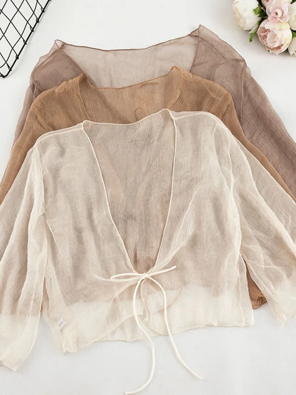 

Женская летняя тонкая солнцезащитная одежда с юбкой, шифоновый кардиган, верхняя одежда, накидка для повседневной носки