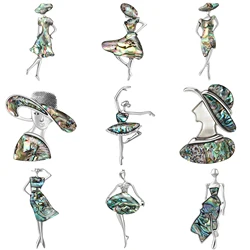 Shell Lady Broschen für Damen, Unisex, 5 Stile, Damen, Modell, Anstecknadeln, Büro, Party, Freunde, Geschenk, Zubehör