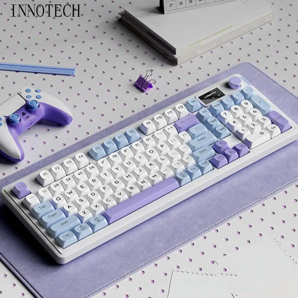 

Трехрежимная механическая клавиатура из АБС-пластика, беспроводная, 2,4 г, проводная Bluetooth 2,4G, Bluetooth, проводная клавиатура, излучающая свет, горячая замена