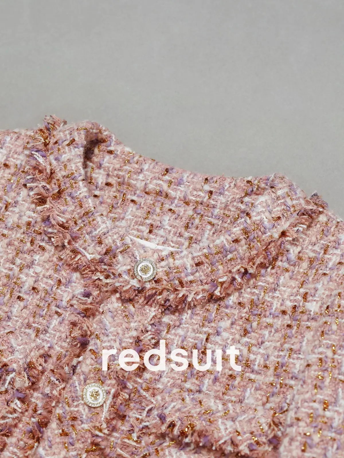 New Autumn winter cotton premium warm slimming gentle sweet woven tweed jacket top Custom size