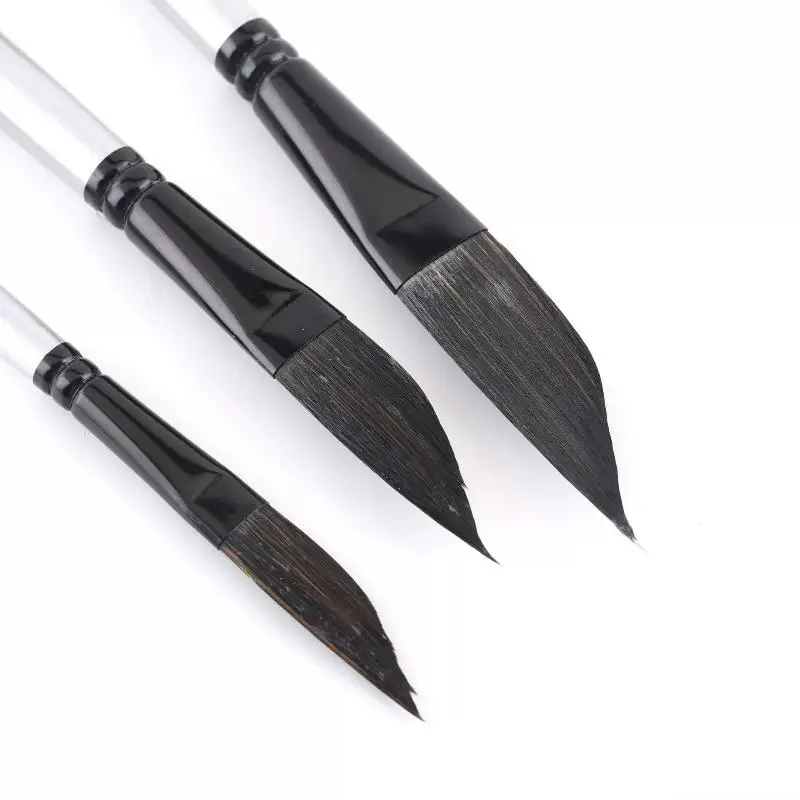 @*4pcs Pull Wire Paint Brush Set Durable Nylon Knife-Shaped Brushes for Professional Gouache Watercolor Artists