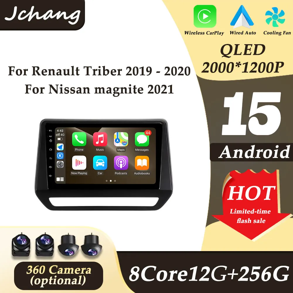 Car Radio Audio RHD for Renault Triber 2019 - 2020 for Nissan magnite 2021 Android 15 CarPlay GPS Navi 2K QLED Split Screen WIFI