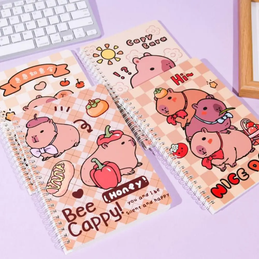 Bloco de notas a5 capivara caderno capivara linha páginas internas bobina caderno kawaii papelaria pequeno bloco de notas escola material de escritório