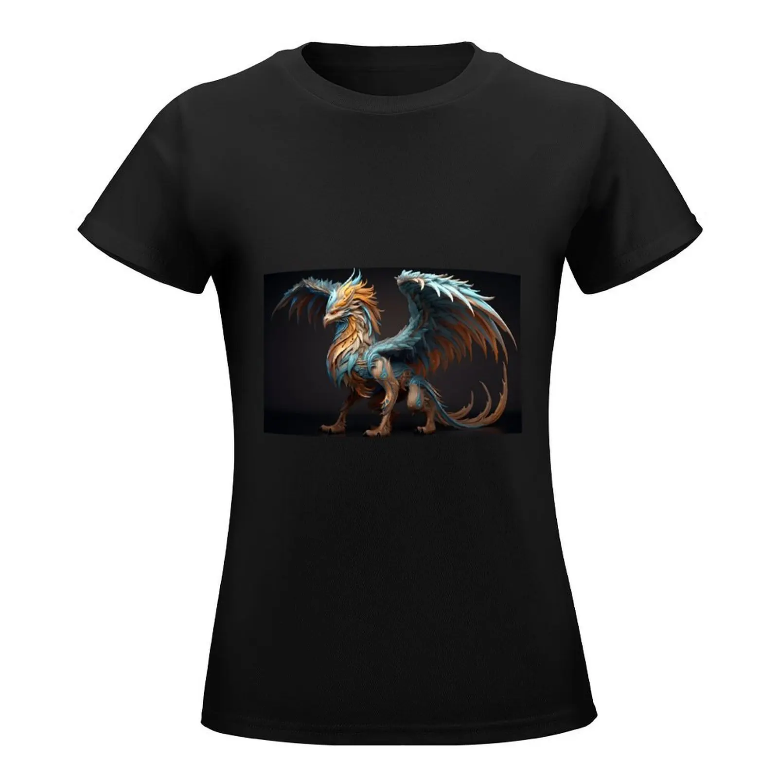 Mythical Creature Design T-Shirt quick-drying tees graphics summer tops t shirt dress Women