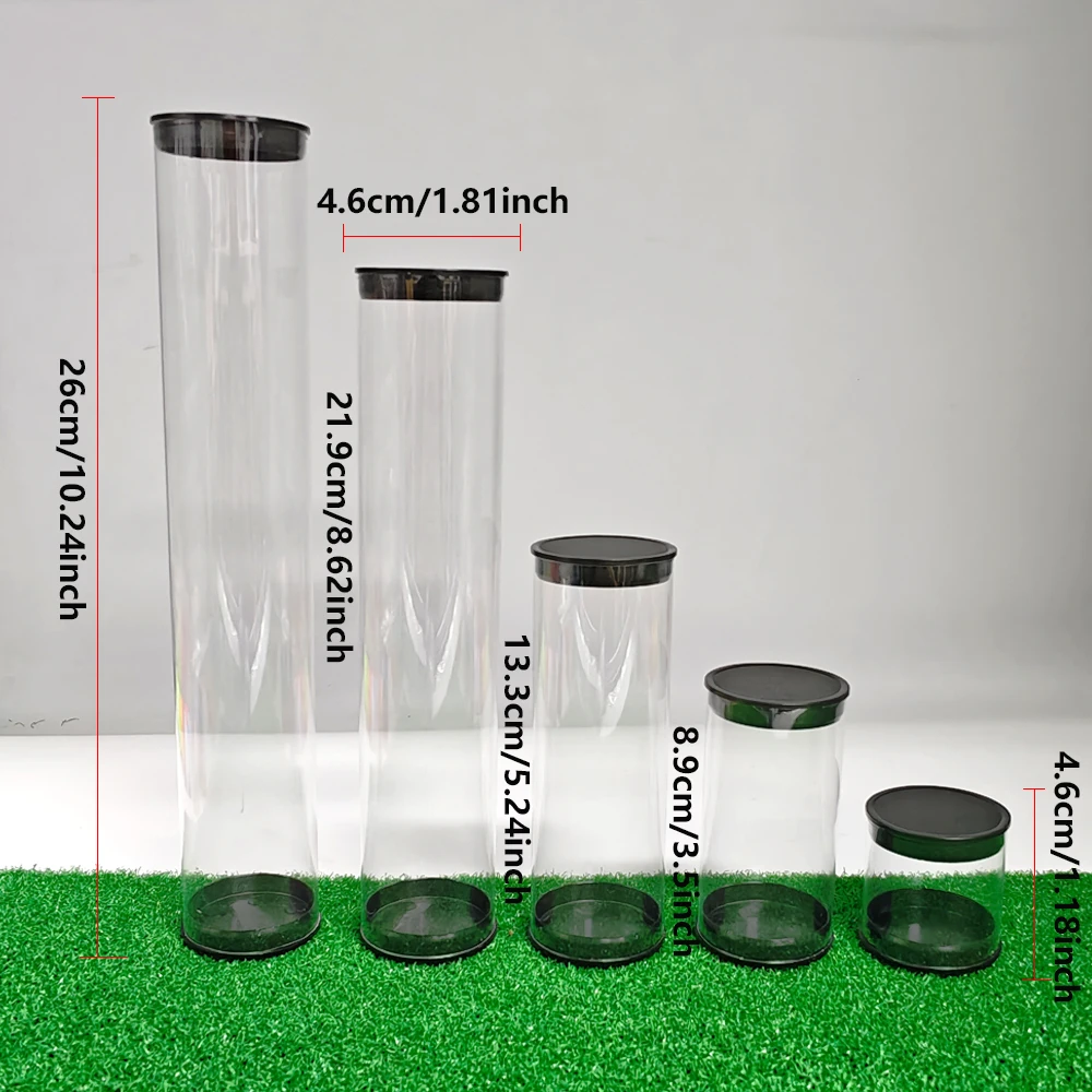 Portable Golf Ball Tube PC Transparent Round Plastic Packaging Box Various Specifications Balls Golfs Container Case Gift Box 2