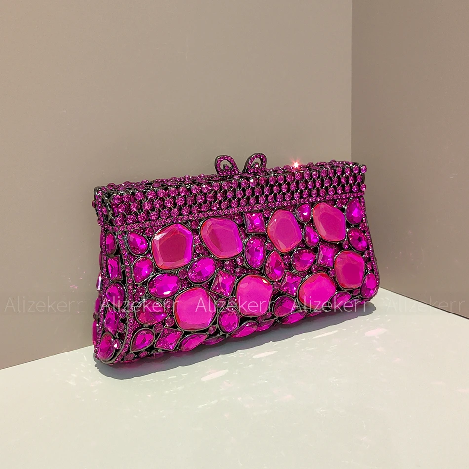 Alizekerr Glass Crystal Evening Bags Women 2025 Gorgeous Boutique Gemstone Clutch Purses Wedding Party Ladies Elegant Handbags - Image 3
