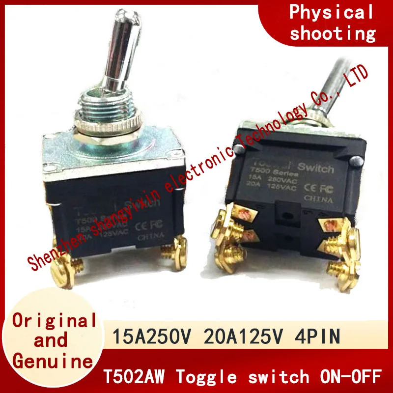 Original T502AW 4-pin 2-speed ON-OFF waterproof button switch Outdoor rain 4-pin switch 15A high current