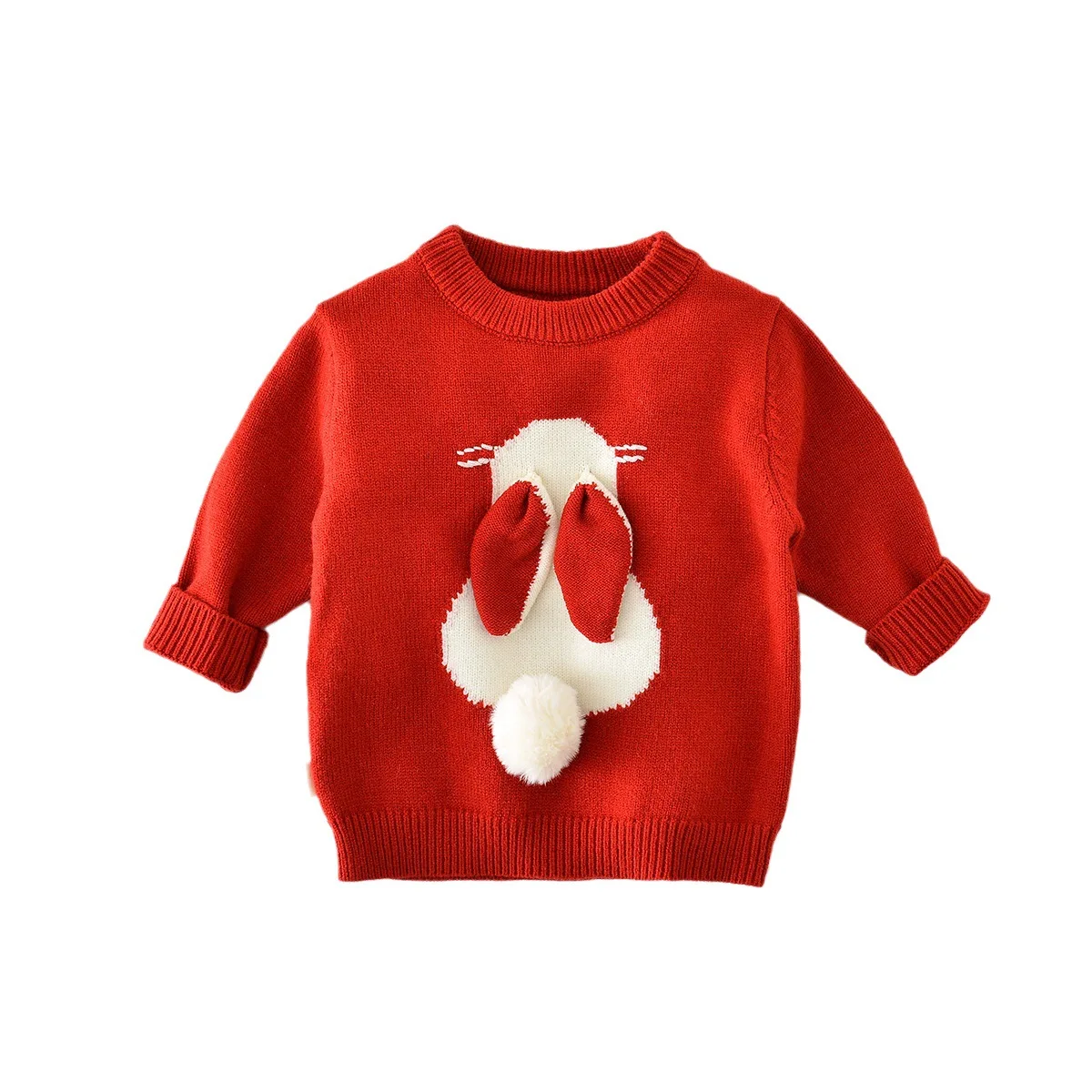 Autumn and Winter Newborn Bodysuit Rabbit Infant Long Sleeve Top Knitted Sweater Cotton Baby Clothes 2023