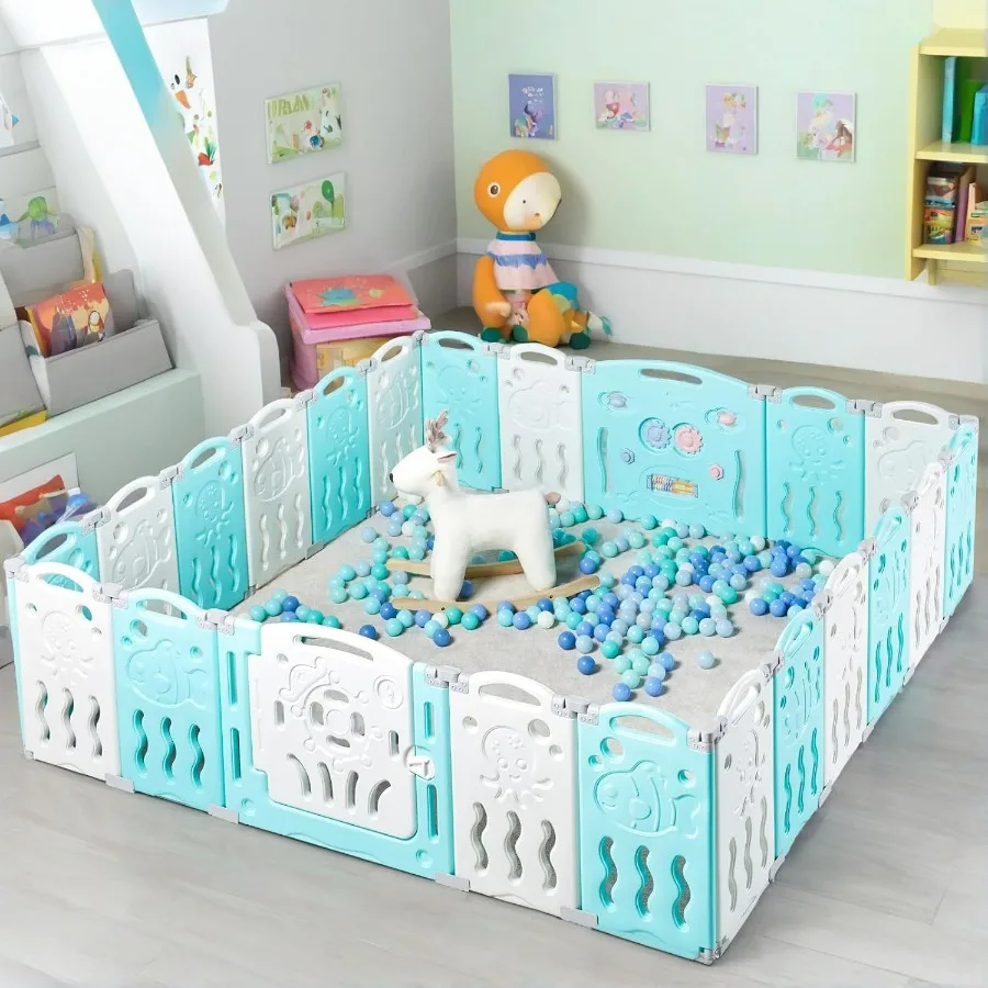 22 لوحة مركز لعب آمن، ساحة روضة أطفال، مركز أنشطة داخلي أو خارجي، ساحة لعب محمولة مع بوابة للأطفال الرضع #2