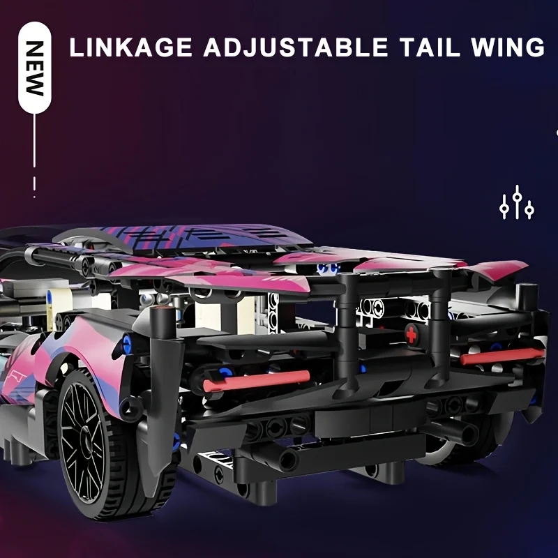 Technical Purple Sian Sport Car Building Blocks Assemble Bricks Vehicle Construction Toy Gift For Children Kids