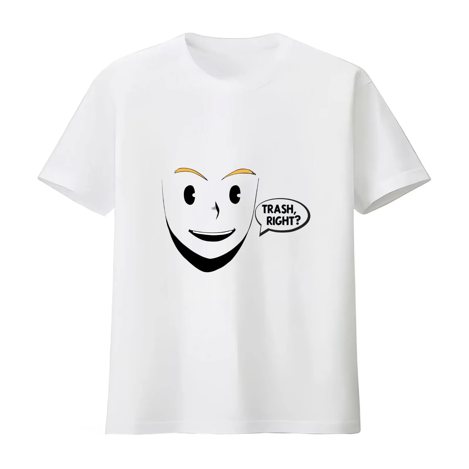 Trash Right? - Anime Variant T-Shirt Summer Casual Cotton Tee Oversized Streetwear Tops Vintage Graphic Print 100% Cotton