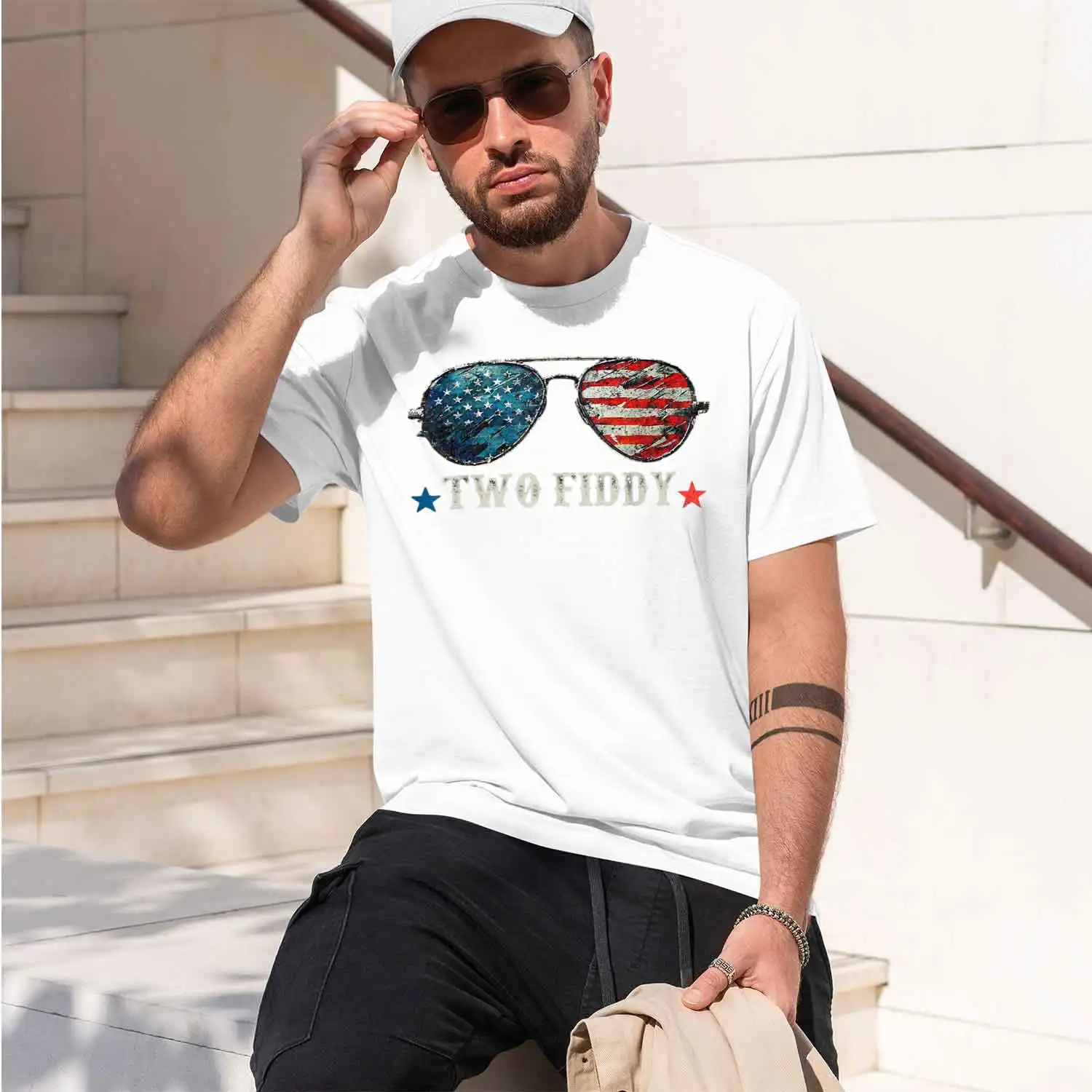 Two 2 Fiddy 250Th Anniversary 4Th Of July Patriot T-Shi Summer Sho-Sved Breathable Sweat-Wking Versatile Trendy 2026 New Model S