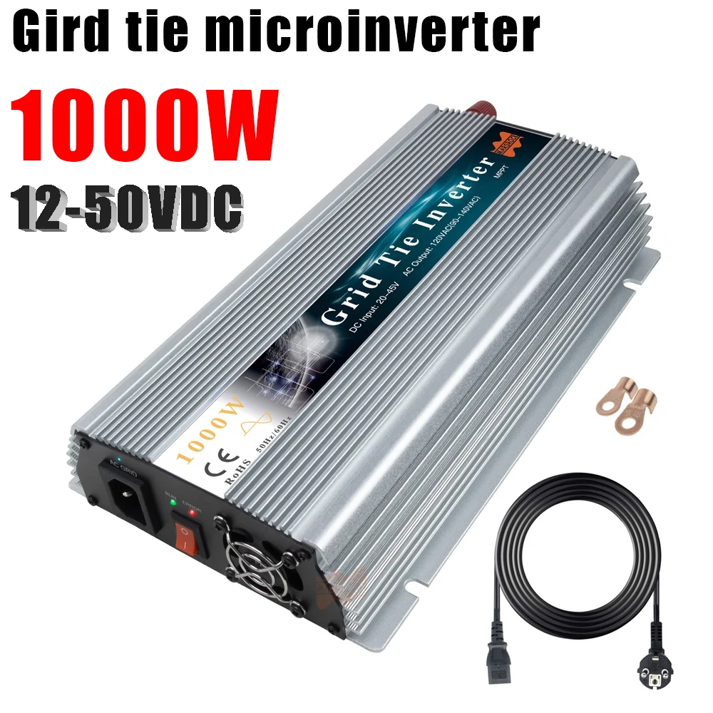 1000W Solar Grid Tie Micro Inverter DC 18V 24V 30V 36V AC 120V 220V MPPT Microinverter Wind Solar Pure Sine Wave Home Appliance