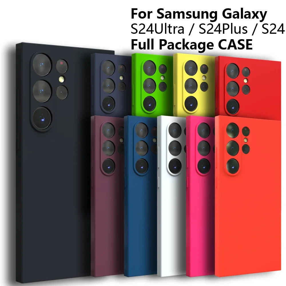 For Samsung S24 Ultra Case S24Ultra S24Plus Plus Soft Liquid Silicone Cover Thin Shockproof Phone Back Galaxy Protective Shell