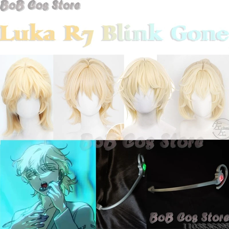 Luka R7 Anime Alien Stage Luca Lucca Blink Gone Cosplay Prop Various Styles Wigs Green/Red/No Light Headset Earphone Customized