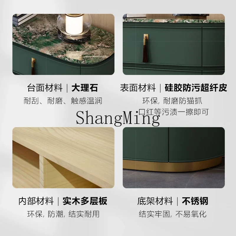 CLL advanced marble coffee table floor cabinet light luxury TV cabinet large flat-floor villa living room fashionable postmodern