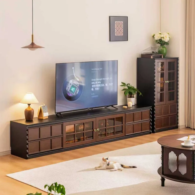 

Narrow Italian Tv Cabinet Natural Wood Classic 180Cm Designer Living Room Tv Stand Modern Unique Mueble Televisor Furniture Home
