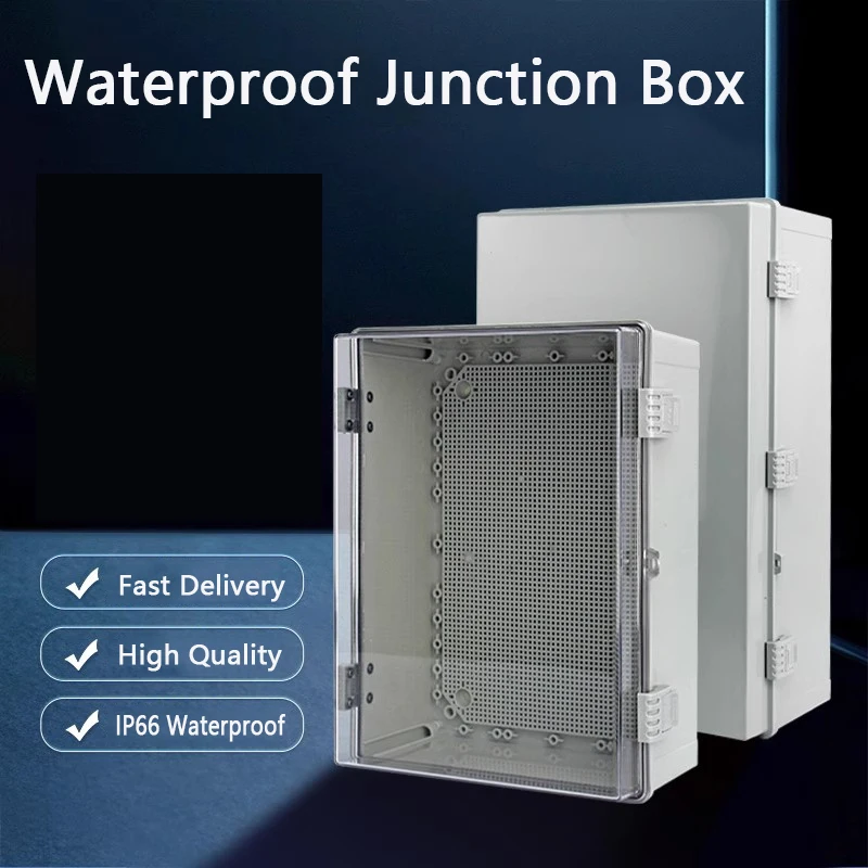 IP66 Electrical Plastic Enclosure Power Junction Outdoor Waterproof Distribution Box with ear for Electric Instrument Project