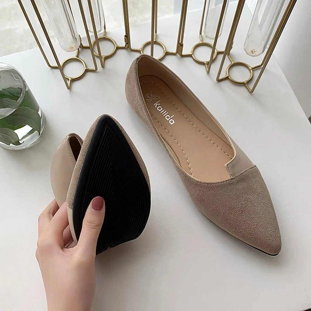 Women Shoes Fashion Splice Color Flats Pointed Toe Shoes Ballerina Ballet Flat Slip On Shoe Spring Summer Daily Matching Shoes