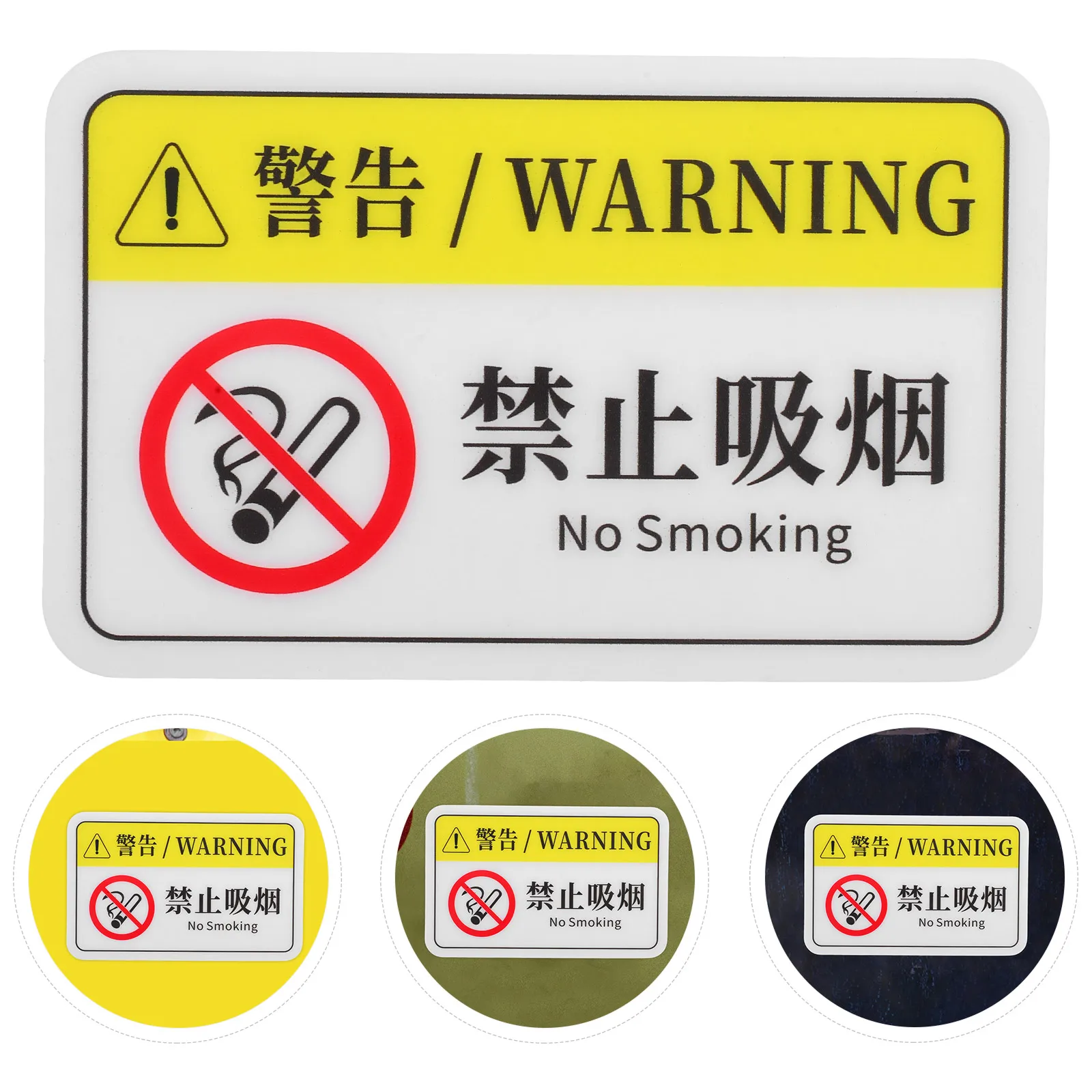 

Warning Stickers No Smoking for Business Signage Adhesive Decal Pvc Indoor Label