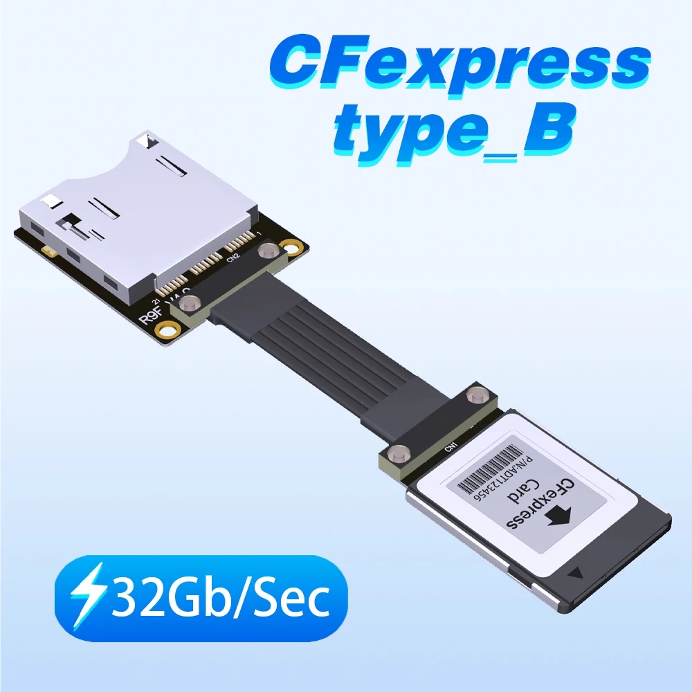 

Кабель-удлинитель ADT R99SF 4,0 CFexpress на CFexpress Type-B с памятью, PCIe 4,0x2 Gen4x2, полная скорость, стабильность 32 ГБ/сек (макс.)